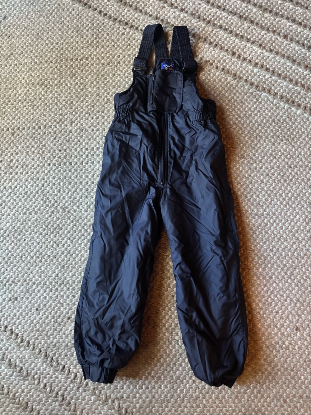 Waterproof Kids Black Snow Overalls with Adjustable Straps
